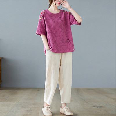 Φαρδύ μοντέλο σετ  για γυναίκες με κέντημα