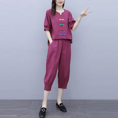 Γυναικείο μονόχρωμο σετ με κορδέλες