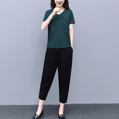 Καθημερινό σετ - μπλούζα και φαρδύ παντελόνι