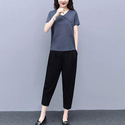 Καθημερινό σετ - μπλούζα και φαρδύ παντελόνι