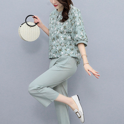 Moodne naiste komplekt - püksid ja särk