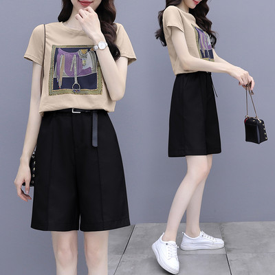 Γυναικείο σετ σε δύο χρώματα  ψηλόμεσο και απλικέ