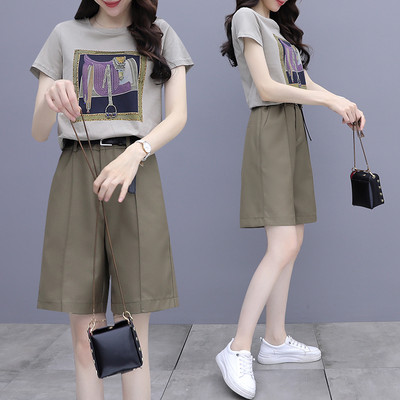 Γυναικείο σετ σε δύο χρώματα  ψηλόμεσο και απλικέ