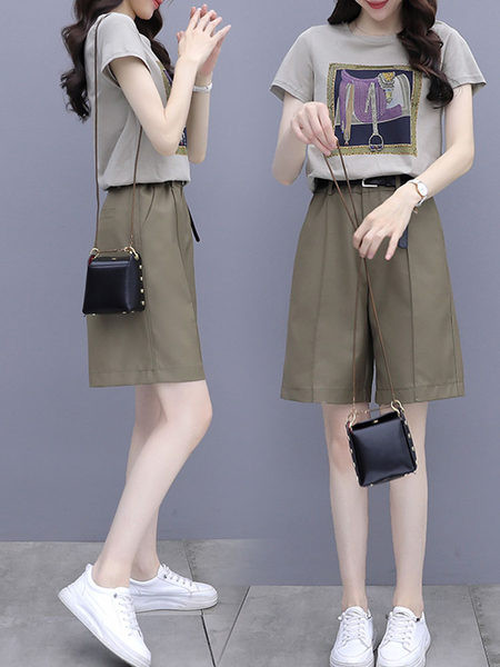 Γυναικείο σετ σε δύο χρώματα  ψηλόμεσο και απλικέ