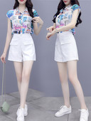 Naiste lühikeste varrukate ja lühikeste pükstega särgikomplekt