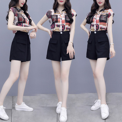 Naiste lühikeste varrukate ja lühikeste pükstega särgikomplekt