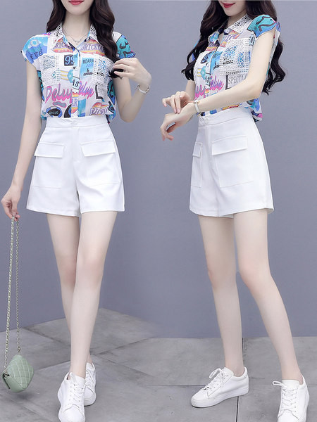 Naiste lühikeste varrukate ja lühikeste pükstega särgikomplekt