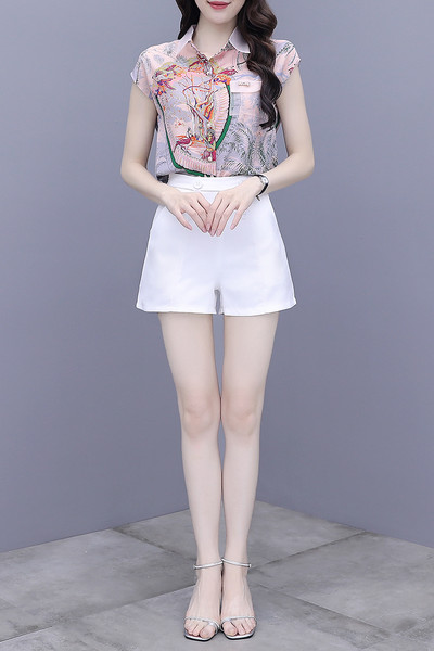 Γυναικείο σετ  πουκάμισο σιφόν και φούστα-παντελόνι