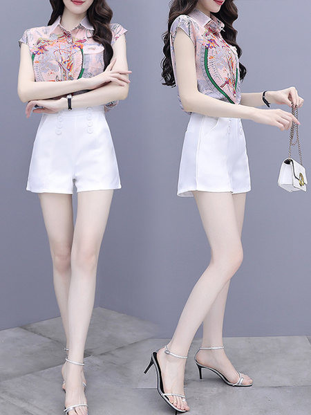 Γυναικείο σετ  πουκάμισο σιφόν και φούστα-παντελόνι