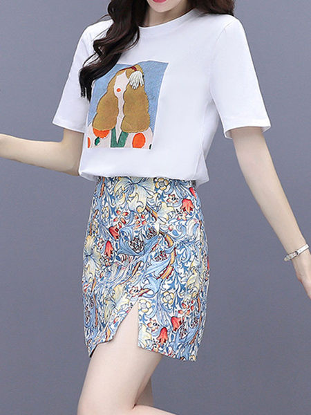 Γυναικείο casual σετ με απλικέ χρώματος