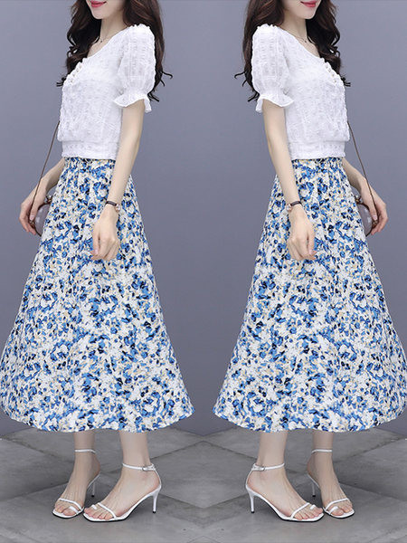 Ženski set iz dva dijela u plavoj i zelenoj boji