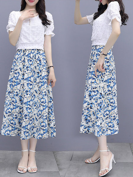 Ženski set iz dva dijela u plavoj i zelenoj boji