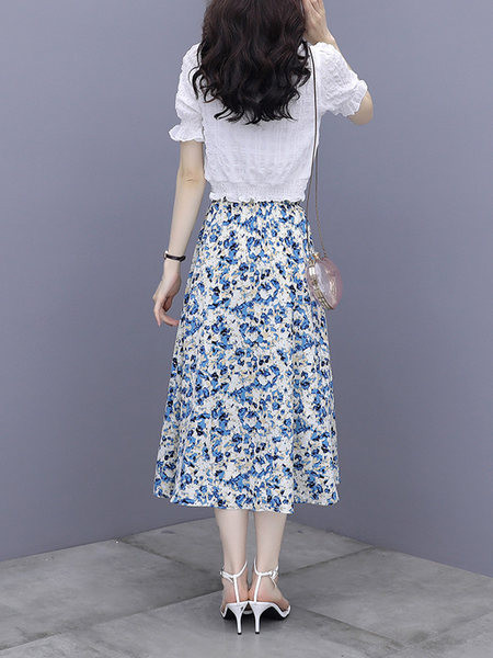 Ženski set iz dva dijela u plavoj i zelenoj boji