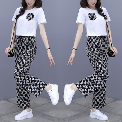 Γυναικείο casual σετ - T-shirt και μακρύ παντελόνι