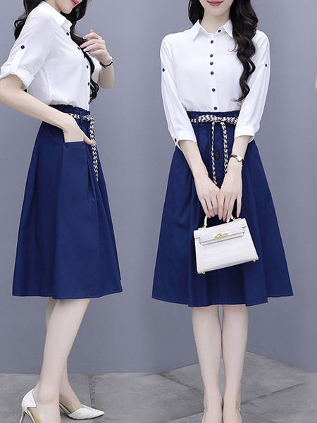 Moderan ženski komplet - košulja i suknja