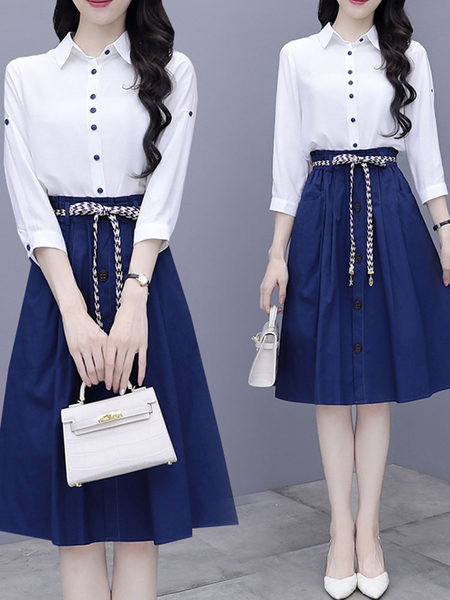 Moderan ženski komplet - košulja i suknja