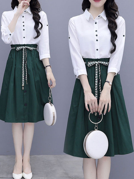 Moderan ženski komplet - košulja i suknja