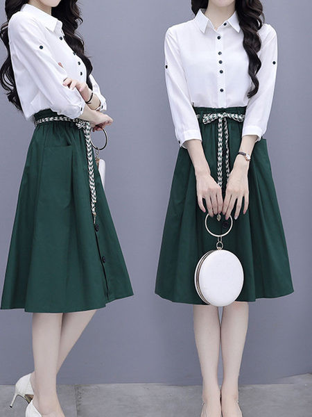 Moderan ženski komplet - košulja i suknja