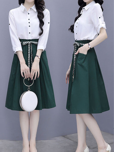 Moderan ženski komplet - košulja i suknja