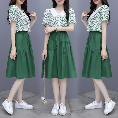 Casual σετ - πουκάμισο και φούστα για γυναίκες