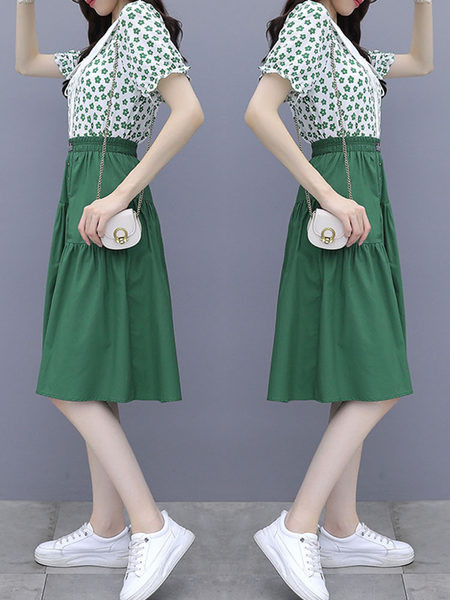 Casual σετ - πουκάμισο και φούστα για γυναίκες