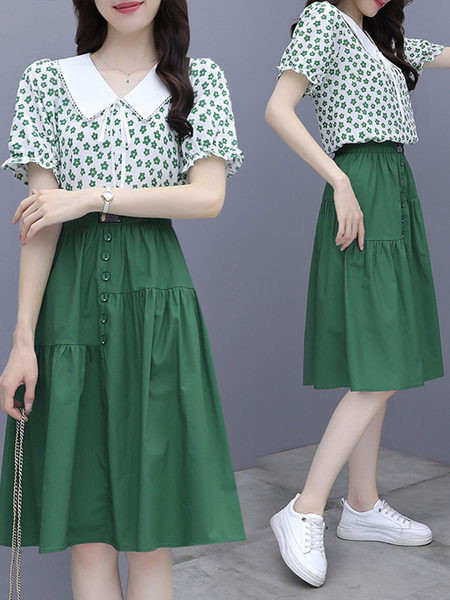 Casual σετ - πουκάμισο και φούστα για γυναίκες