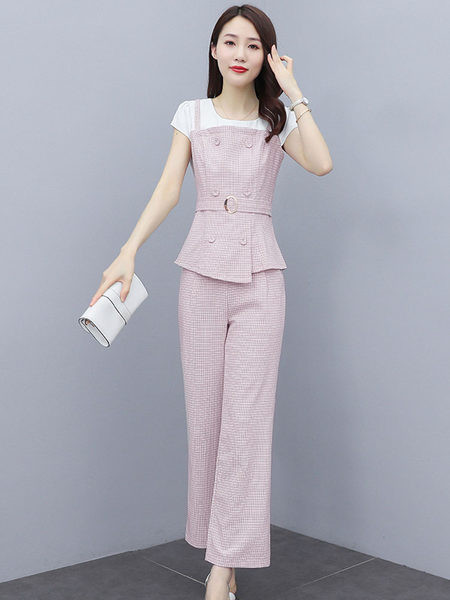 Γυναικείο σετ σε δύο χρώματα με ζώνη