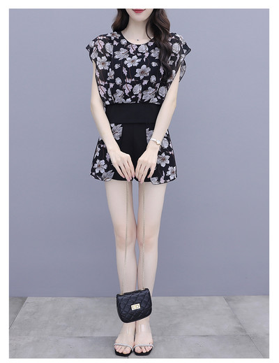 Γυναικείο σετ με φλοράλ μοτίβο σε δύο χρώματα