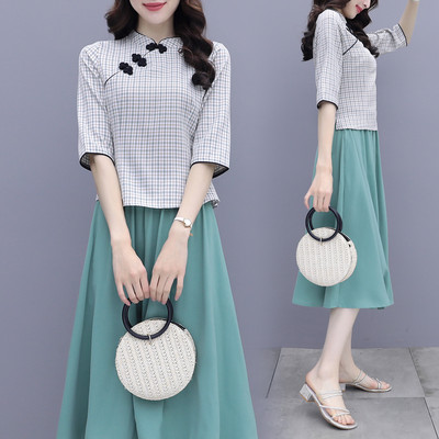 Γυναικείο μοντέρνο σετ  με κέντημα και μανίκια 3/4