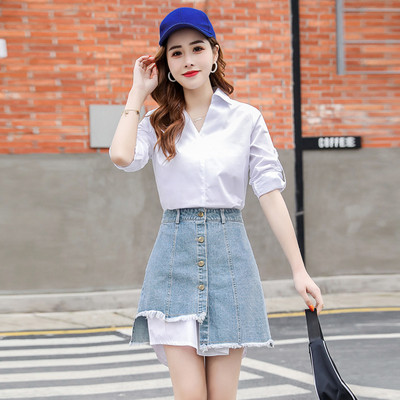 Moderan komplet - košulja i traper suknja