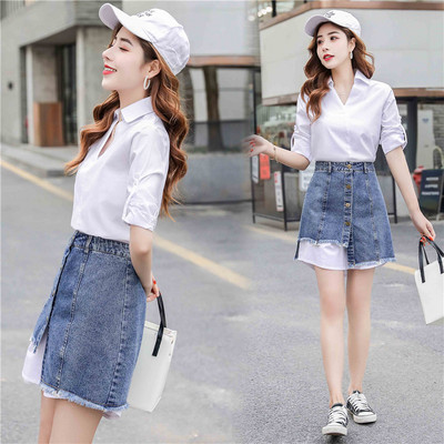 Moderan komplet - košulja i traper suknja