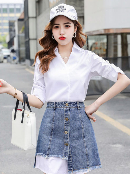 Moderan komplet - košulja i traper suknja