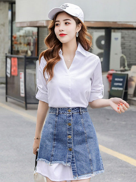 Moderan komplet - košulja i traper suknja