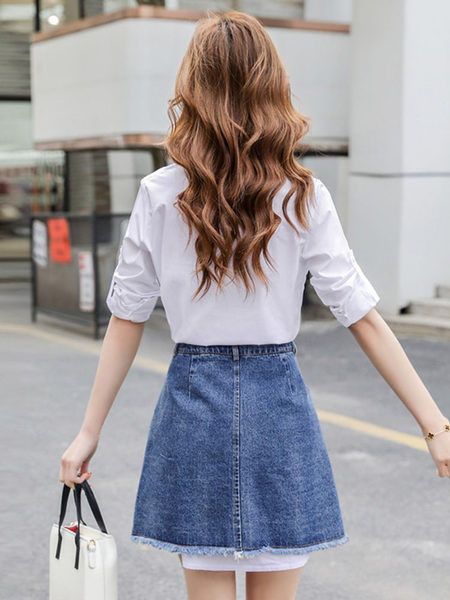 Moderan komplet - košulja i traper suknja