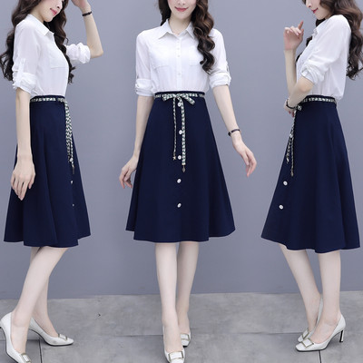 Naiste seeliku ja särgi komplekt taskutega