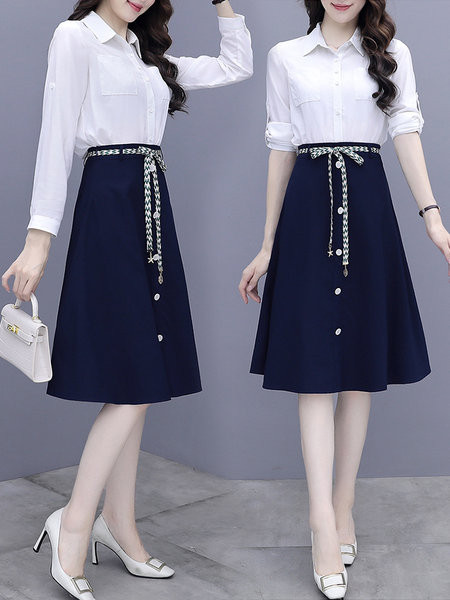 Naiste seeliku ja särgi komplekt taskutega