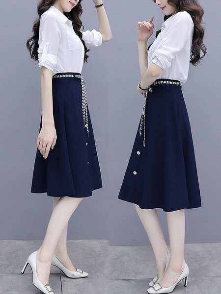 Naiste seeliku ja särgi komplekt taskutega