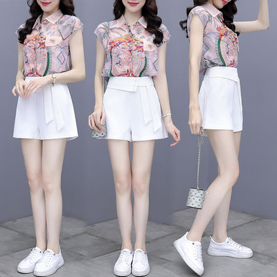 Γυναικείο καλοκαιρινό σετ - πουκάμισο και σορτς