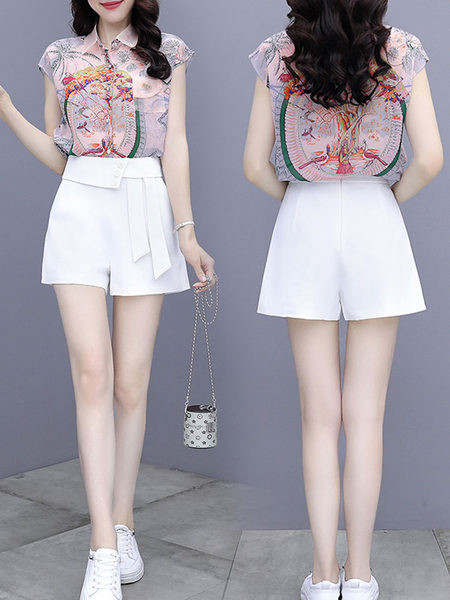 Γυναικείο καλοκαιρινό σετ - πουκάμισο και σορτς