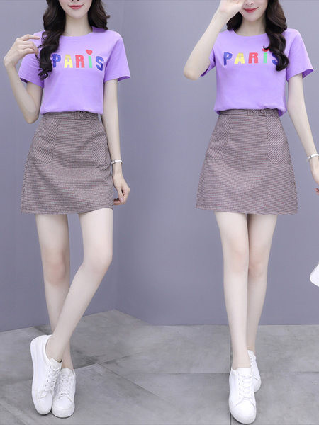 Casual σετ - T-shirt και κοντή φούστα