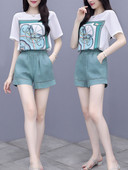 Suvine komplekt - trükiga T-särk ja lühikesed püksid