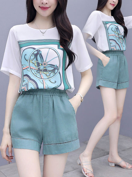 Suvine komplekt - trükiga T-särk ja lühikesed püksid