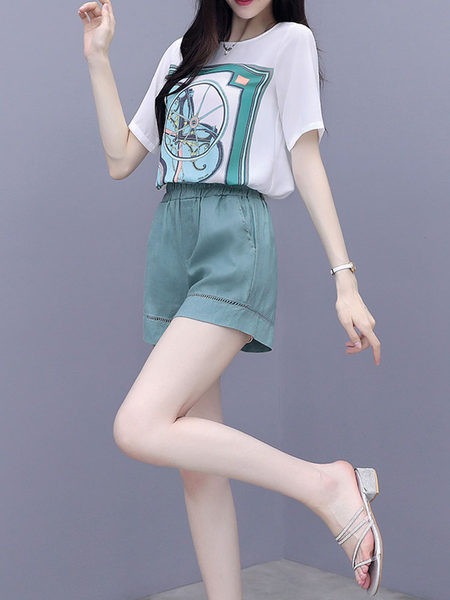 Suvine komplekt - trükiga T-särk ja lühikesed püksid