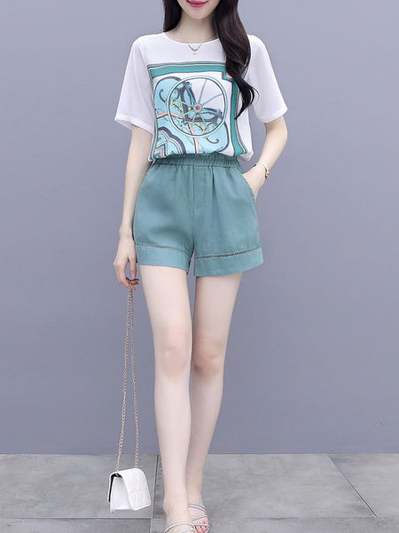 Suvine komplekt - trükiga T-särk ja lühikesed püksid