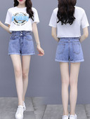 Kaheosaline naiste komplekt sinise aplikatsiooniga