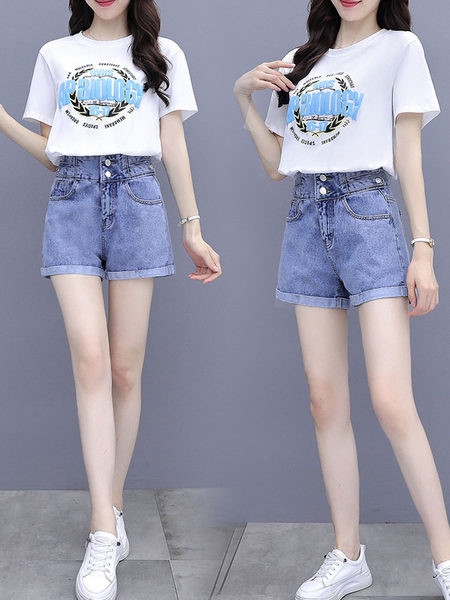 Kaheosaline naiste komplekt sinise aplikatsiooniga