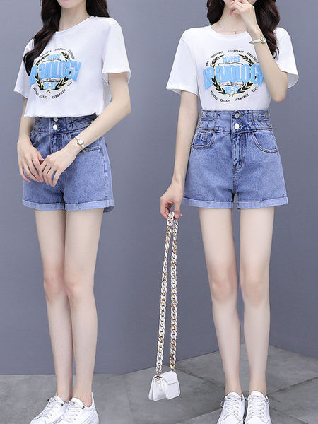 Kaheosaline naiste komplekt sinise aplikatsiooniga