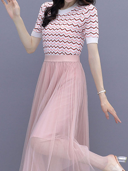 Ženski casual komplet - bluza i suknja od tila