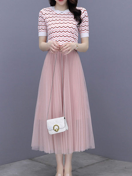 Ženski casual komplet - bluza i suknja od tila