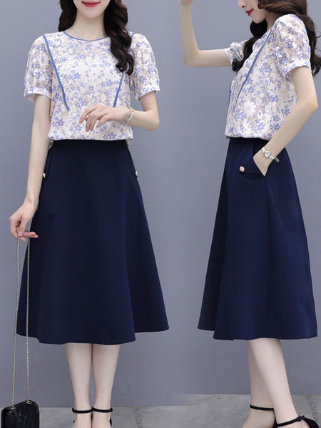 Svakodnevni ženski komplet - košulja i suknja